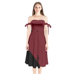 Walking Stairs Steps Person Step Shoulder Tie Bardot Midi Dress