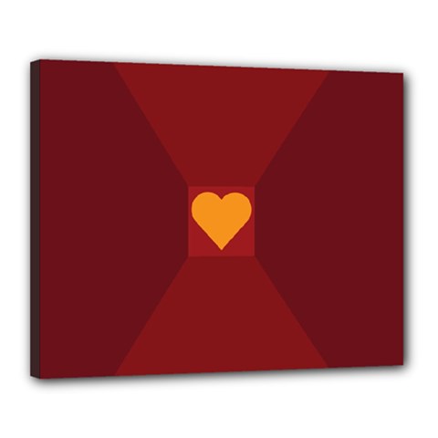 Heart Red Yellow Love Card Design Canvas 20  X 16  by Nexatart