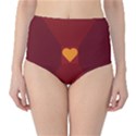 Heart Red Yellow Love Card Design High-Waist Bikini Bottoms View1