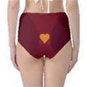 Heart Red Yellow Love Card Design High-Waist Bikini Bottoms View2