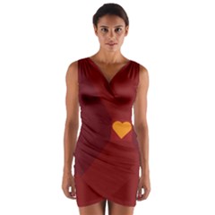 Heart Red Yellow Love Card Design Wrap Front Bodycon Dress by Nexatart