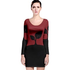 Plant Last Plant Red Nature Last Long Sleeve Velvet Bodycon Dress by Nexatart