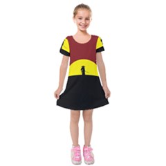 Samurai Warrior Japanese Sword Kids  Short Sleeve Velvet Dress by Nexatart