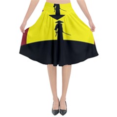 Samurai Warrior Japanese Sword Flared Midi Skirt by Nexatart