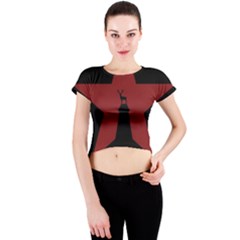 Buck Dear Animal Character Nature Crew Neck Crop Top by Nexatart