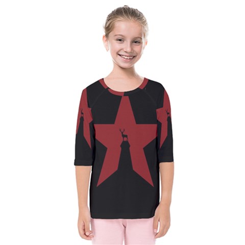 Buck Dear Animal Character Nature Kids  Quarter Sleeve Raglan Tee by Nexatart