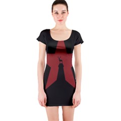 Buck Dear Animal Character Nature Short Sleeve Bodycon Dress by Nexatart