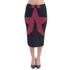 Buck Dear Animal Character Nature Velvet Midi Pencil Skirt by Nexatart