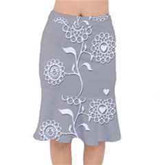 Flower Heart Plant Symbol Love Mermaid Skirt