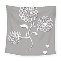 Flower Heart Plant Symbol Love Square Tapestry (large) by Nexatart