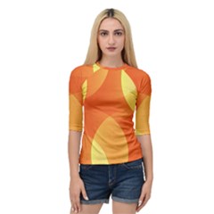 Abstract Orange Yellow Red Color Quarter Sleeve Tee