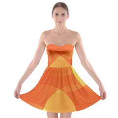 Abstract Orange Yellow Red Color Strapless Bra Top Dress by Nexatart