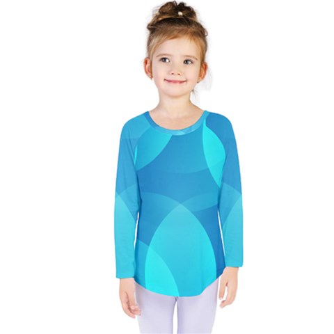 Abstract Blue Wallpaper Wave Kids  Long Sleeve Tee by Nexatart