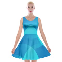 Abstract Blue Wallpaper Wave Velvet Skater Dress by Nexatart