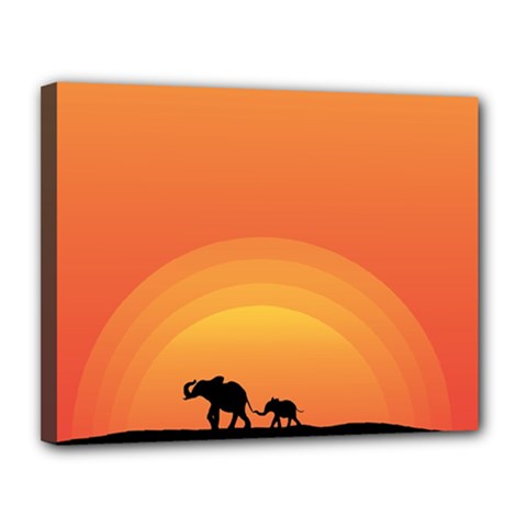 Elephant Baby Elephant Wildlife Canvas 14  X 11  by Nexatart