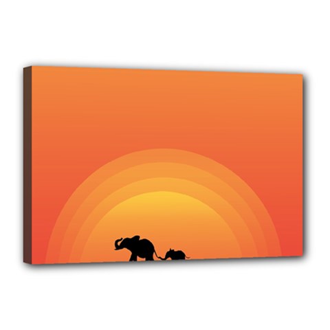 Elephant Baby Elephant Wildlife Canvas 18  X 12  by Nexatart