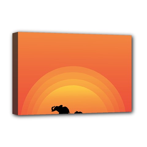 Elephant Baby Elephant Wildlife Deluxe Canvas 18  X 12   by Nexatart