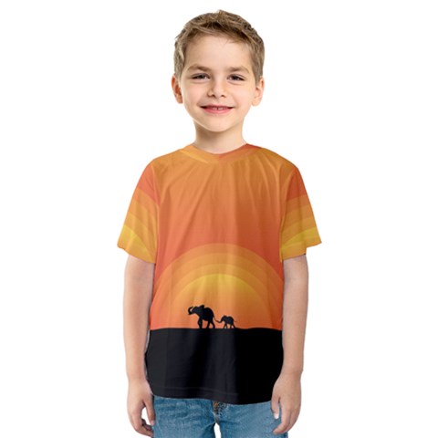 Elephant Baby Elephant Wildlife Kids  Sport Mesh Tee by Nexatart