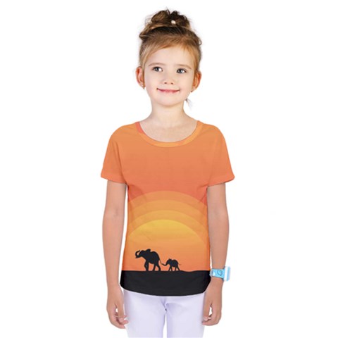 Elephant Baby Elephant Wildlife Kids  One Piece Tee by Nexatart