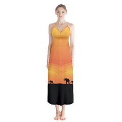 Elephant Baby Elephant Wildlife Chiffon Maxi Dress