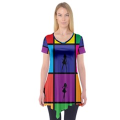 Girls Fashion Fashion Girl Young Short Sleeve Tunic  by Nexatart