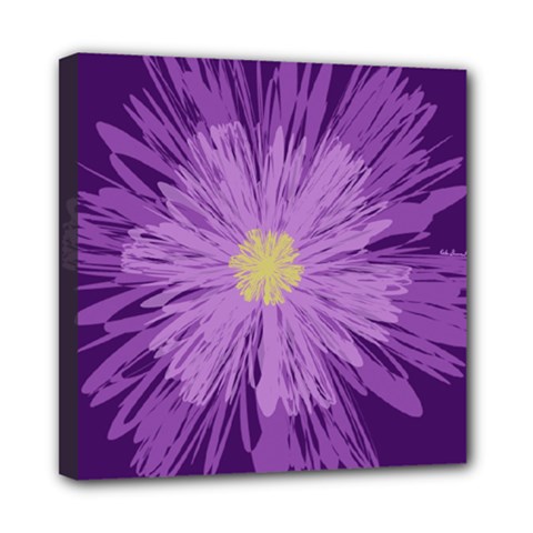 Purple Flower Floral Purple Flowers Mini Canvas 8  X 8  by Nexatart