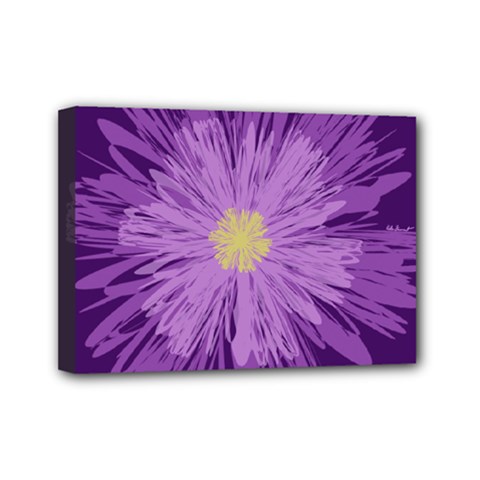 Purple Flower Floral Purple Flowers Mini Canvas 7  X 5  by Nexatart