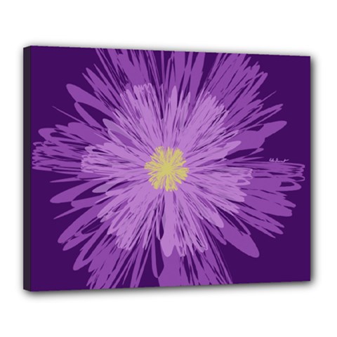 Purple Flower Floral Purple Flowers Canvas 20  X 16  by Nexatart