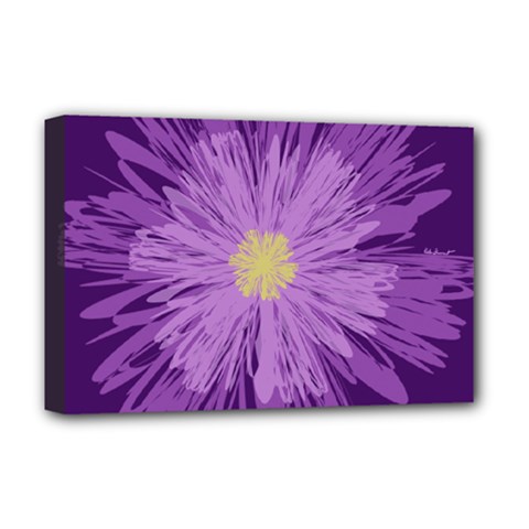 Purple Flower Floral Purple Flowers Deluxe Canvas 18  X 12   by Nexatart