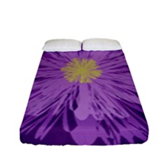 Purple Flower Floral Purple Flowers Fitted Sheet (full/ Double Size) by Nexatart