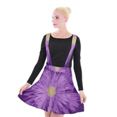 Purple Flower Floral Purple Flowers Suspender Skater Skirt