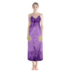 Purple Flower Floral Purple Flowers Chiffon Maxi Dress