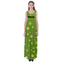 Decorative Dots Pattern Empire Waist Maxi Dress by ValentinaDesign