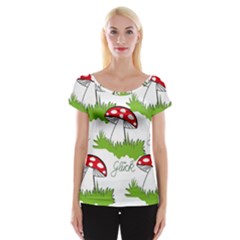 Mushroom Luck Fly Agaric Lucky Guy Women s Cap Sleeve Top by Nexatart