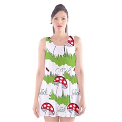 Mushroom Luck Fly Agaric Lucky Guy Scoop Neck Skater Dress by Nexatart