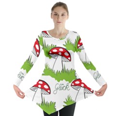 Mushroom Luck Fly Agaric Lucky Guy Long Sleeve Tunic 