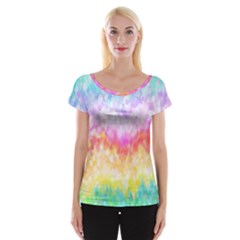 Rainbow Pontilism Background Women s Cap Sleeve Top by Nexatart