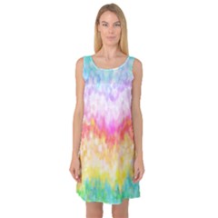 Rainbow Pontilism Background Sleeveless Satin Nightdress by Nexatart