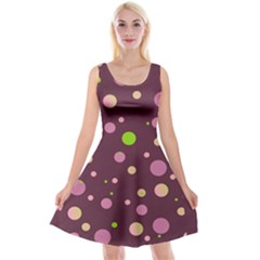 Decorative Dots Pattern Reversible Velvet Sleeveless Dress by ValentinaDesign