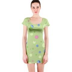 Decorative Dots Pattern Short Sleeve Bodycon Dress by ValentinaDesign