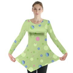 Decorative Dots Pattern Long Sleeve Tunic  by ValentinaDesign