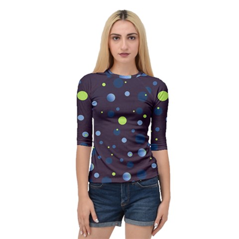 Decorative Dots Pattern Quarter Sleeve Tee by ValentinaDesign