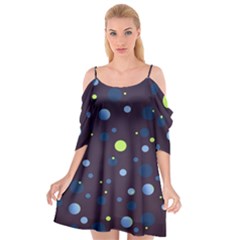 Decorative Dots Pattern Cutout Spaghetti Strap Chiffon Dress by ValentinaDesign