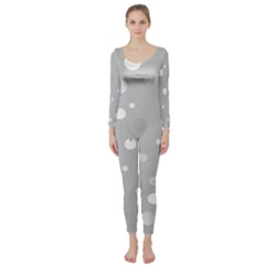 Decorative dots pattern Long Sleeve Catsuit