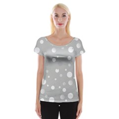 Decorative dots pattern Women s Cap Sleeve Top