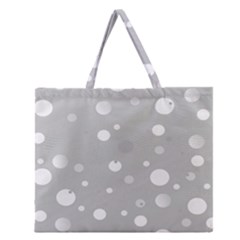 Decorative dots pattern Zipper Large Tote Bag