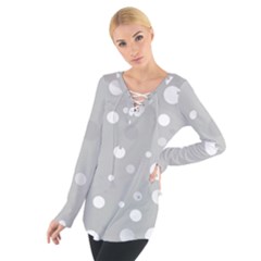 Decorative dots pattern Women s Tie Up Tee