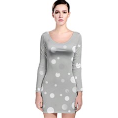 Decorative dots pattern Long Sleeve Velvet Bodycon Dress