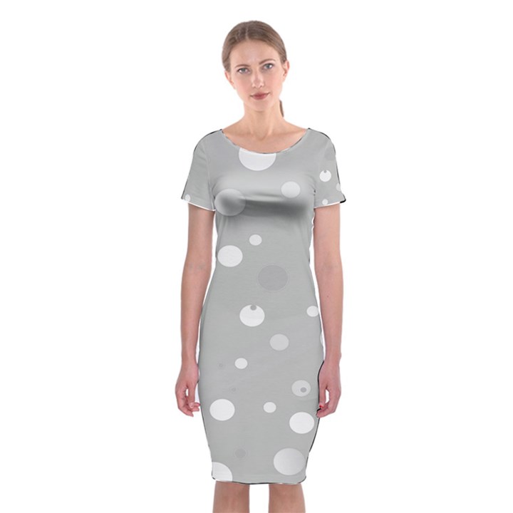 Decorative dots pattern Classic Short Sleeve Midi Dress