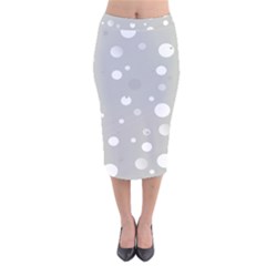 Decorative dots pattern Velvet Midi Pencil Skirt